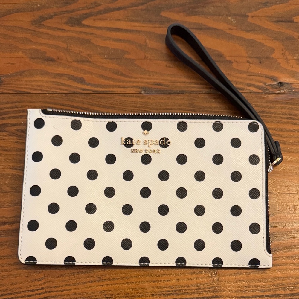 Kate Spade Black and White Polka Dot Wristlet